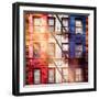 Old Building Facade in the Colors of the American Flag in Times Square - Manhattan - NYC-Philippe Hugonnard-Framed Photographic Print