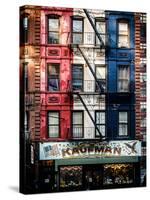 Old Building Facade in the Colors of the American Flag in Times Square - Manhattan - NYC-Philippe Hugonnard-Stretched Canvas