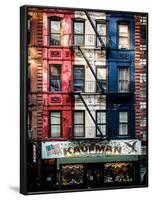 Old Building Facade in the Colors of the American Flag in Times Square - Manhattan - NYC-Philippe Hugonnard-Framed Photographic Print