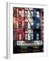 Old Building Facade in the Colors of the American Flag in Times Square - Manhattan - NYC-Philippe Hugonnard-Framed Photographic Print