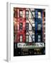 Old Building Facade in the Colors of the American Flag in Times Square - Manhattan - NYC-Philippe Hugonnard-Framed Photographic Print