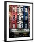 Old Building Facade in the Colors of the American Flag in Times Square - Manhattan - NYC-Philippe Hugonnard-Framed Photographic Print