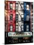 Old Building Facade in the Colors of the American Flag in Times Square - Manhattan - NYC-Philippe Hugonnard-Mounted Photographic Print