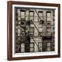 Old Building Facade in the Colors of the American Flag in Times Square - Manhattan - NYC-Philippe Hugonnard-Framed Photographic Print