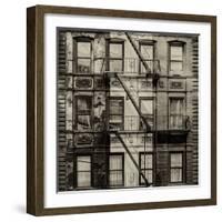 Old Building Facade in the Colors of the American Flag in Times Square - Manhattan - NYC-Philippe Hugonnard-Framed Photographic Print