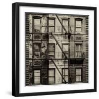 Old Building Facade in the Colors of the American Flag in Times Square - Manhattan - NYC-Philippe Hugonnard-Framed Photographic Print