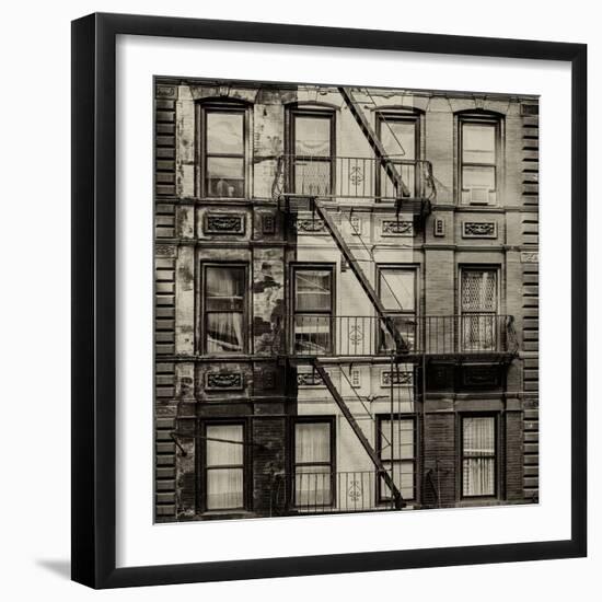 Old Building Facade in the Colors of the American Flag in Times Square - Manhattan - NYC-Philippe Hugonnard-Framed Photographic Print