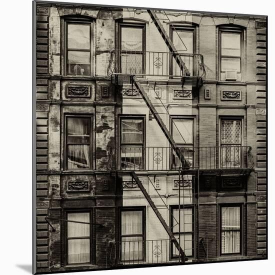 Old Building Facade in the Colors of the American Flag in Times Square - Manhattan - NYC-Philippe Hugonnard-Mounted Photographic Print