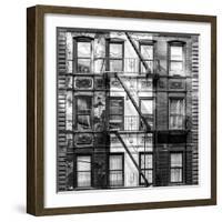 Old Building Facade in the Colors of the American Flag in Times Square - Manhattan - NYC-Philippe Hugonnard-Framed Photographic Print