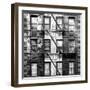 Old Building Facade in the Colors of the American Flag in Times Square - Manhattan - NYC-Philippe Hugonnard-Framed Photographic Print