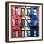 Old Building Facade in the Colors of the American Flag in Times Square - Manhattan - NYC-Philippe Hugonnard-Framed Photographic Print