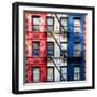 Old Building Facade in the Colors of the American Flag in Times Square - Manhattan - NYC-Philippe Hugonnard-Framed Photographic Print