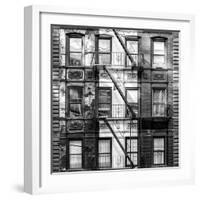 Old Building Facade in the Colors of the American Flag in Times Square - Manhattan - NYC-Philippe Hugonnard-Framed Photographic Print