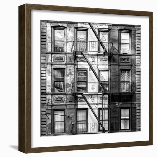 Old Building Facade in the Colors of the American Flag in Times Square - Manhattan - NYC-Philippe Hugonnard-Framed Photographic Print