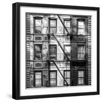 Old Building Facade in the Colors of the American Flag in Times Square - Manhattan - NYC-Philippe Hugonnard-Framed Photographic Print