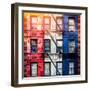 Old Building Facade in the Colors of the American Flag in Times Square - Manhattan - NYC-Philippe Hugonnard-Framed Photographic Print