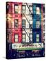 Old Building Facade in the Colors of the American Flag in Times Square - Manhattan - NYC-Philippe Hugonnard-Stretched Canvas