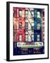 Old Building Facade in the Colors of the American Flag in Times Square - Manhattan - NYC-Philippe Hugonnard-Framed Photographic Print