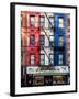 Old Building Facade in the Colors of the American Flag in Times Square - Manhattan - NYC-Philippe Hugonnard-Framed Photographic Print