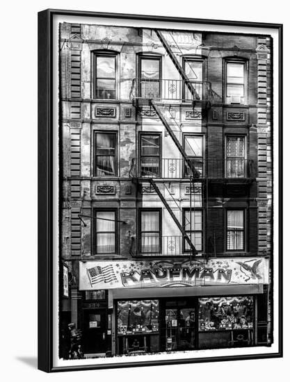 Old Building Facade in the Colors of the American Flag in Times Square - Manhattan - NYC-Philippe Hugonnard-Framed Photographic Print