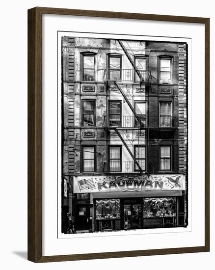 Old Building Facade in the Colors of the American Flag in Times Square - Manhattan - NYC-Philippe Hugonnard-Framed Photographic Print