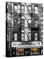 Old Building Facade in the Colors of the American Flag in Times Square - Manhattan - NYC-Philippe Hugonnard-Stretched Canvas