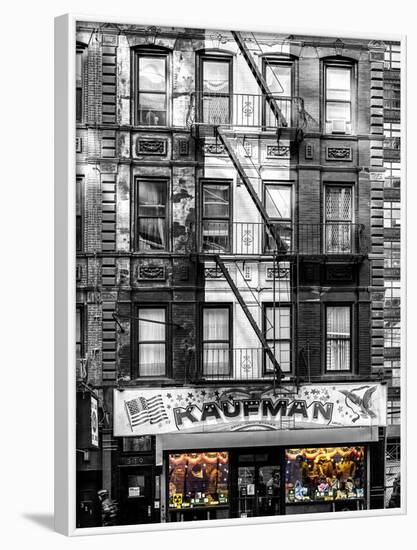 Old Building Facade in the Colors of the American Flag in Times Square - Manhattan - NYC-Philippe Hugonnard-Framed Photographic Print