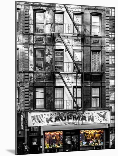 Old Building Facade in the Colors of the American Flag in Times Square - Manhattan - NYC-Philippe Hugonnard-Mounted Photographic Print