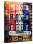 Old Building Facade in the Colors of the American Flag in Times Square - Manhattan - NYC-Philippe Hugonnard-Stretched Canvas