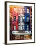 Old Building Facade in the Colors of the American Flag in Times Square - Manhattan - NYC-Philippe Hugonnard-Framed Photographic Print