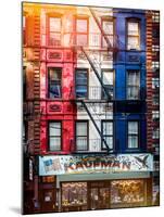 Old Building Facade in the Colors of the American Flag in Times Square - Manhattan - NYC-Philippe Hugonnard-Mounted Photographic Print