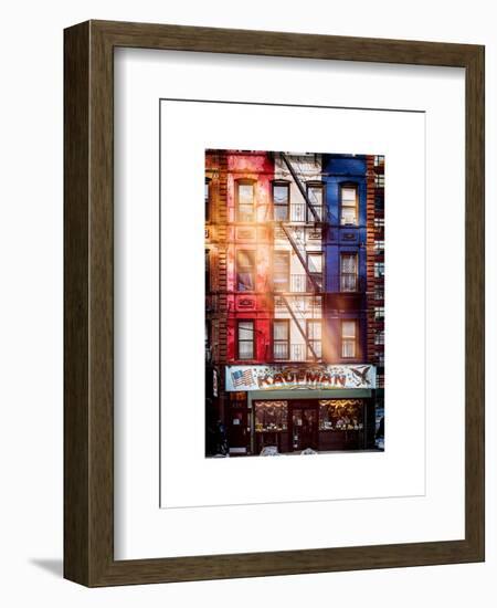 Old Building Facade in the Colors of the American Flag in Times Square - Manhattan - NYC-Philippe Hugonnard-Framed Art Print