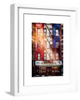 Old Building Facade in the Colors of the American Flag in Times Square - Manhattan - NYC-Philippe Hugonnard-Framed Art Print