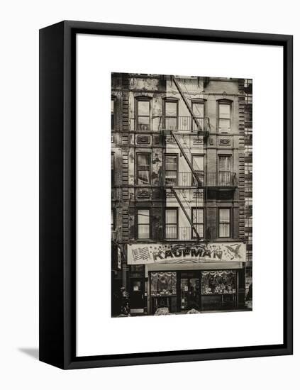 Old Building Facade in the Colors of the American Flag in Times Square - Manhattan - NYC-Philippe Hugonnard-Framed Stretched Canvas