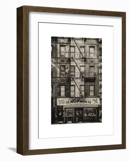 Old Building Facade in the Colors of the American Flag in Times Square - Manhattan - NYC-Philippe Hugonnard-Framed Art Print