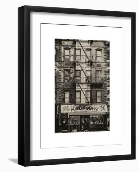 Old Building Facade in the Colors of the American Flag in Times Square - Manhattan - NYC-Philippe Hugonnard-Framed Art Print