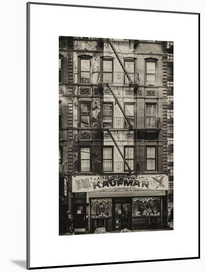 Old Building Facade in the Colors of the American Flag in Times Square - Manhattan - NYC-Philippe Hugonnard-Mounted Art Print