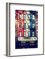 Old Building Facade in the Colors of the American Flag in Times Square - Manhattan - NYC-Philippe Hugonnard-Framed Art Print