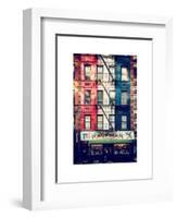 Old Building Facade in the Colors of the American Flag in Times Square - Manhattan - NYC-Philippe Hugonnard-Framed Art Print