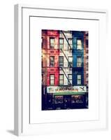 Old Building Facade in the Colors of the American Flag in Times Square - Manhattan - NYC-Philippe Hugonnard-Framed Art Print