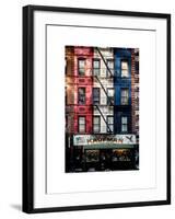 Old Building Facade in the Colors of the American Flag in Times Square - Manhattan - NYC-Philippe Hugonnard-Framed Art Print