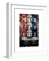 Old Building Facade in the Colors of the American Flag in Times Square - Manhattan - NYC-Philippe Hugonnard-Framed Art Print