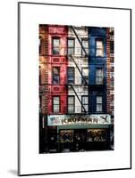 Old Building Facade in the Colors of the American Flag in Times Square - Manhattan - NYC-Philippe Hugonnard-Mounted Art Print