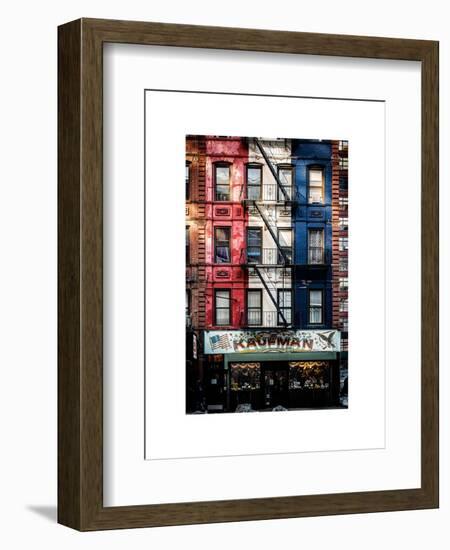 Old Building Facade in the Colors of the American Flag in Times Square - Manhattan - NYC-Philippe Hugonnard-Framed Art Print