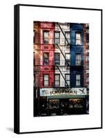 Old Building Facade in the Colors of the American Flag in Times Square - Manhattan - NYC-Philippe Hugonnard-Framed Stretched Canvas