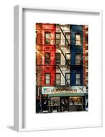 Old Building Facade in the Colors of the American Flag in Times Square - Manhattan - NYC-Philippe Hugonnard-Framed Art Print