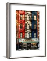 Old Building Facade in the Colors of the American Flag in Times Square - Manhattan - NYC-Philippe Hugonnard-Framed Art Print