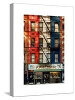 Old Building Facade in the Colors of the American Flag in Times Square - Manhattan - NYC-Philippe Hugonnard-Stretched Canvas