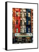 Old Building Facade in the Colors of the American Flag in Times Square - Manhattan - NYC-Philippe Hugonnard-Framed Stretched Canvas