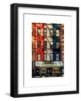 Old Building Facade in the Colors of the American Flag in Times Square - Manhattan - NYC-Philippe Hugonnard-Framed Art Print